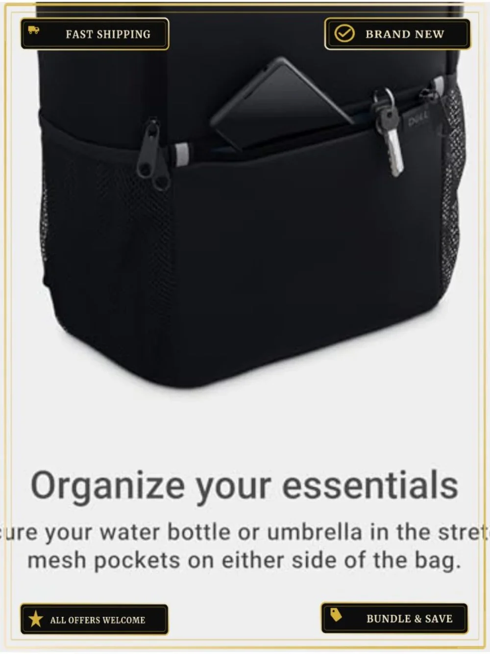 Recycled Polyester Water Resistant Laptop Backpack 16in Work Commute